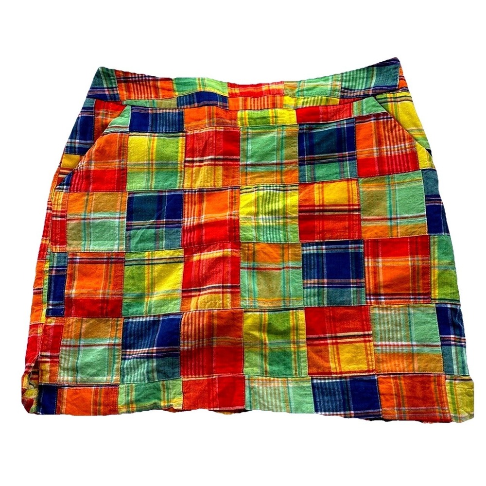 Loud Mouth Ladies Patchwork Lined Golf Skorts Size 8 Pockets‎ Shorts Skirt